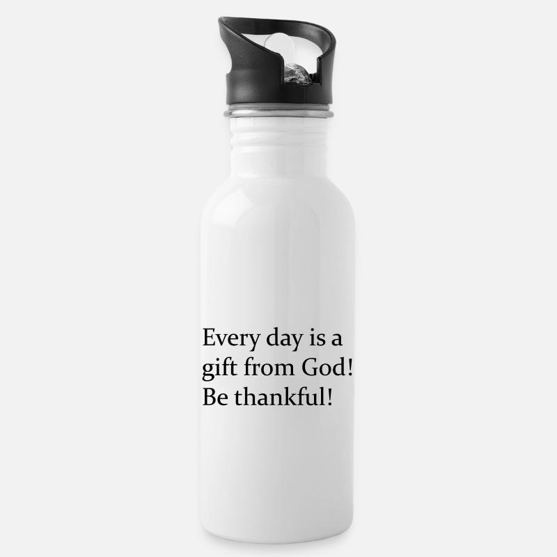 Motivation Sayings - Water bottle with straw - white