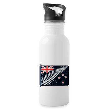 Neuseeland Aotearoa Kiwi 10 - Trinkflasche mit integriertem Trinkhalm - Weiß - Rechts