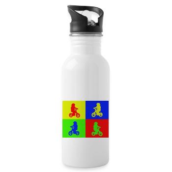 Junior Biker Pop Art Color - Water bottle with straw - white - Right