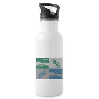 MTB Pop Art metallic - Water bottle with straw - white - Right
