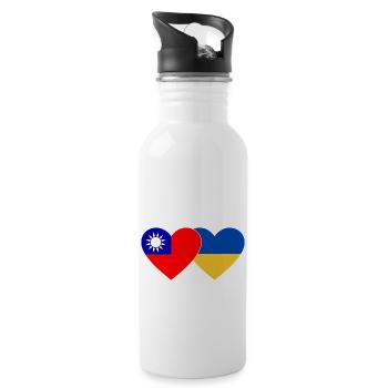 Drapeau de l’Ukraine de Taïwan - Gourde avec paille intégrée - blanc - Droite