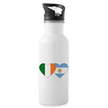 Irland Argentinien Flagge - Trinkflasche mit integriertem Trinkhalm - Weiß - Rechts