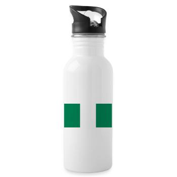 Nigeria flag / Drapeau Nigéria - Water bottle with straw - white - Right