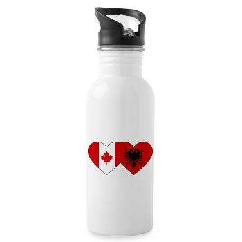 Canada Albanie Drapeau Coeur - Gourde avec paille intégrée - blanc - Droite
