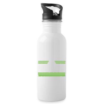 hippy global peace present funky love statement - Water bottle with straw - white - Right