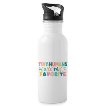 Winzige Menschen sind mein Favorit - Trinkflasche mit integriertem Trinkhalm - Weiß - Rechts