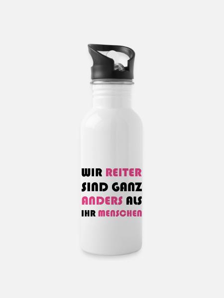 We riders are very different from you humans - Water bottle with straw - white
