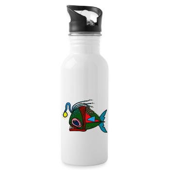anglerfisch - Trinkflasche mit integriertem Trinkhalm - Weiß - Rechts