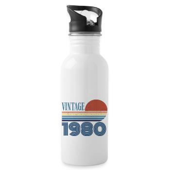 Vintage, 1980er Jahre - Trinkflasche mit integriertem Trinkhalm - Weiß - Rechts