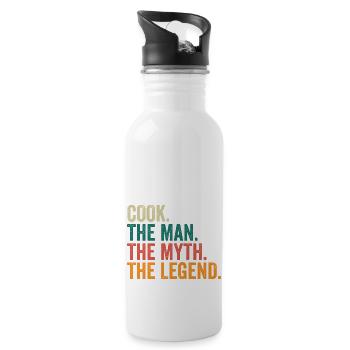 Cook The Man The Myth The Legend - Water bottle with straw - white - Right