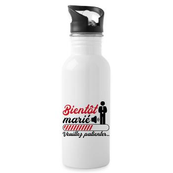 Soon to be married Please wait - Water bottle with straw - white - Right