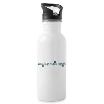 yoga mantra - Trinkflasche mit integriertem Trinkhalm - Weiß - Rechts