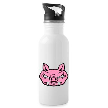 Méchant Sanglier Sanglier Dangereux Cochon Comique - Gourde avec paille intégrée - blanc - Droite