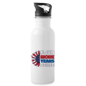 Four More Years, Pause - Funny Biden Quote Saying - Water bottle with straw - white - Right