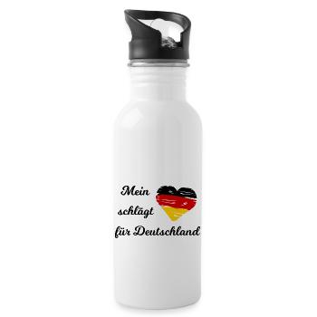 L’amour de l’Allemagne - Gourde avec paille intégrée - blanc - Droite