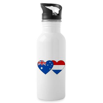 Australien Holland Flagge Herz Flagge - Trinkflasche mit integriertem Trinkhalm - Weiß - Rechts