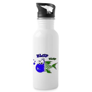 Poisson Blup Blup PG - Gourde avec paille intégrée - blanc - Droite