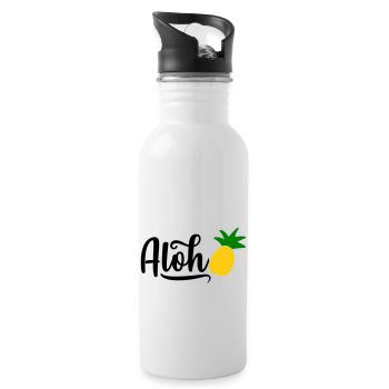 Aloha Ananas - Trinkflasche mit integriertem Trinkhalm - Weiß - Rechts