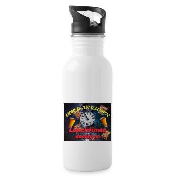 Time is an illusion - Water bottle with straw - white - Right