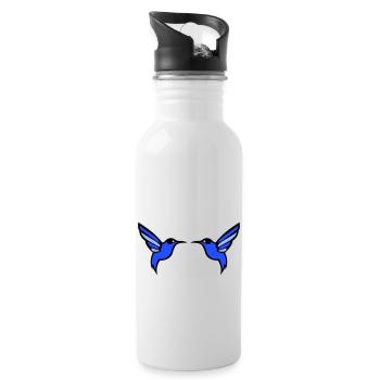 hummingbird bird 2 - Water bottle with straw - white - Right