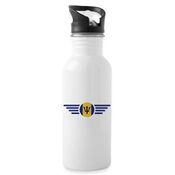 Ich liebe Barbados, Eleganz Stil Design T-Shirt - Trinkflasche mit integriertem Trinkhalm - Weiß - Rechts