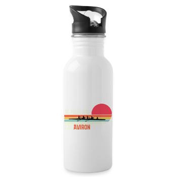 I can't I rowing gift birthday humor - Water bottle with straw - white - Right