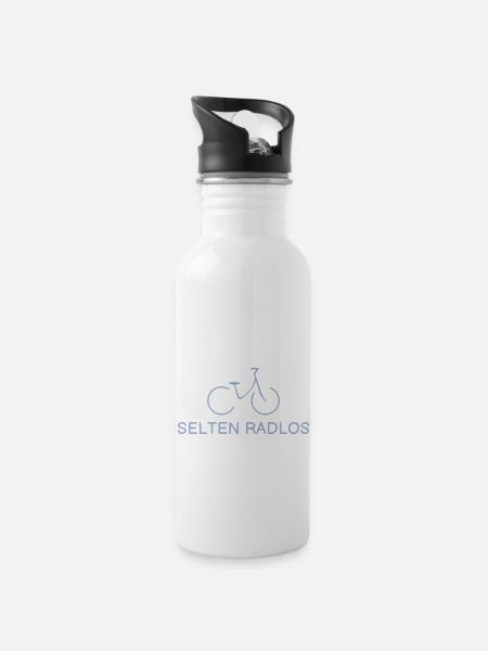 Rarement sans vélo - Gourde avec paille intégrée - blanc