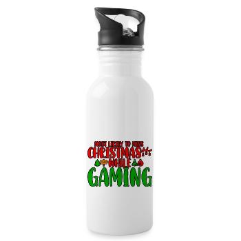 Most Likely To Miss Christmas While Gaming - Water bottle with straw - white - Right