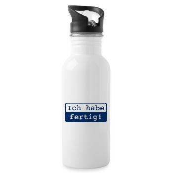 Ich habe fertig! - Trinkflasche mit integriertem Trinkhalm - Weiß - Rechts