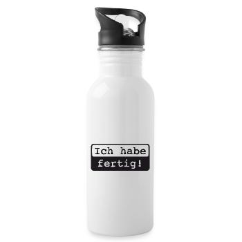 Ich habe fertig! - Trinkflasche mit integriertem Trinkhalm - Weiß - Rechts