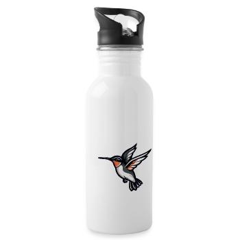 Colibri Oiseau - Gourde avec paille intégrée - blanc - Droite