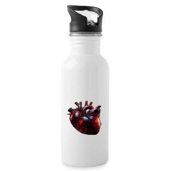 Heart of Glass - Water bottle with straw - white - Right