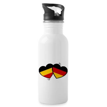 L’amitié germano-belge - Gourde avec paille intégrée - blanc - Droite