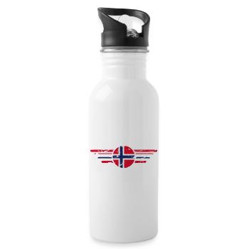 Ich liebe Norwegen, Eleganz Stil Design T-Shirt - Trinkflasche mit integriertem Trinkhalm - Weiß - Rechts