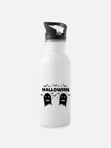 Halloween - Gourde avec paille intégrée - blanc