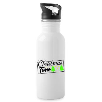 christmas time - Trinkflasche mit integriertem Trinkhalm - Weiß - Rechts