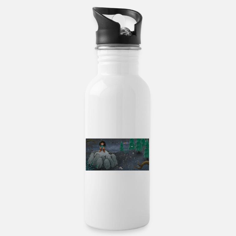 Ronja1 - Water bottle with straw - white