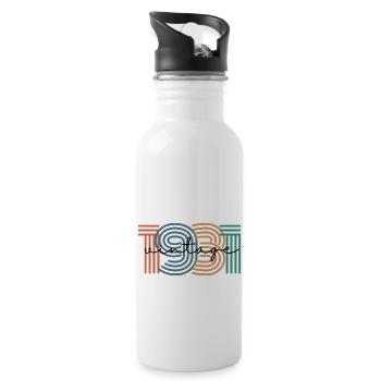 1931 Vintage Retro - Water bottle with straw - white - Right