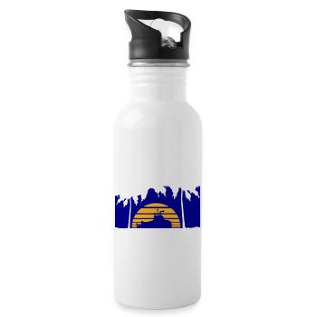 U-Boot Taucht Unterwasser Unterseeboot Wasser Boot - Trinkflasche mit integriertem Trinkhalm - Weiß - Rechts