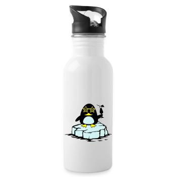 beach pinguin eisscholle - Trinkflasche mit integriertem Trinkhalm - Weiß - Rechts