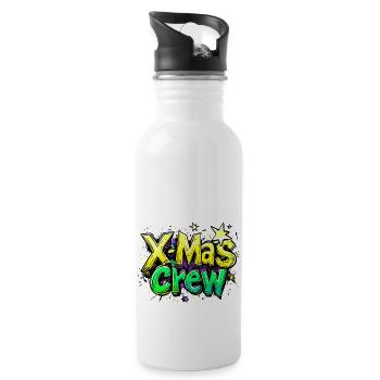 Weihnachten X-Mas Crew - Trinkflasche mit integriertem Trinkhalm - Weiß - Rechts