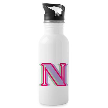 Multicolored letter n - Water bottle with straw - white - Right