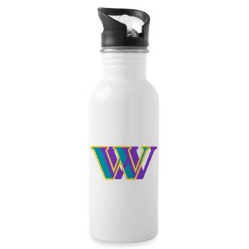 Mehrfarbiger Buchstabe w - Trinkflasche mit integriertem Trinkhalm - Weiß - Rechts