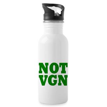Not vegan - Trinkflasche mit integriertem Trinkhalm - Weiß - Rechts