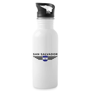 Conception du t-shirt San Salvador - Gourde avec paille intégrée - blanc - Droite