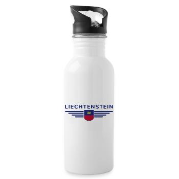 Conception de t-shirt Liechtenstein pour les fans - Gourde avec paille intégrée - blanc - Droite