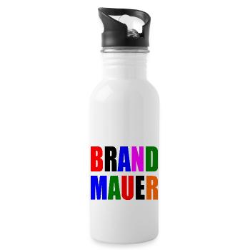 brandmauer - Trinkflasche mit integriertem Trinkhalm - Weiß - Rechts