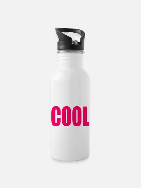 Cool - Trinkflasche mit integriertem Trinkhalm - Weiß