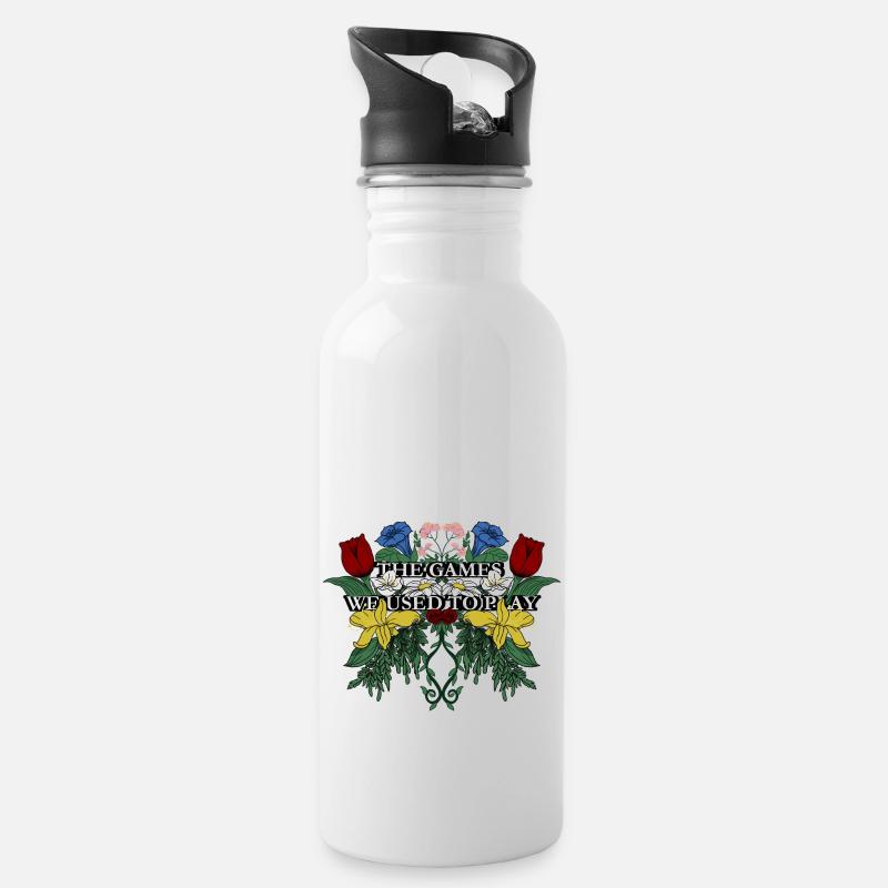 Les jeux que nous utilisions pour jouer Flowers Design - Gourde avec paille intégrée - blanc