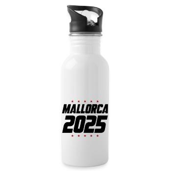 Mallorca 2025 - Trinkflasche mit integriertem Trinkhalm - Weiß - Rechts
